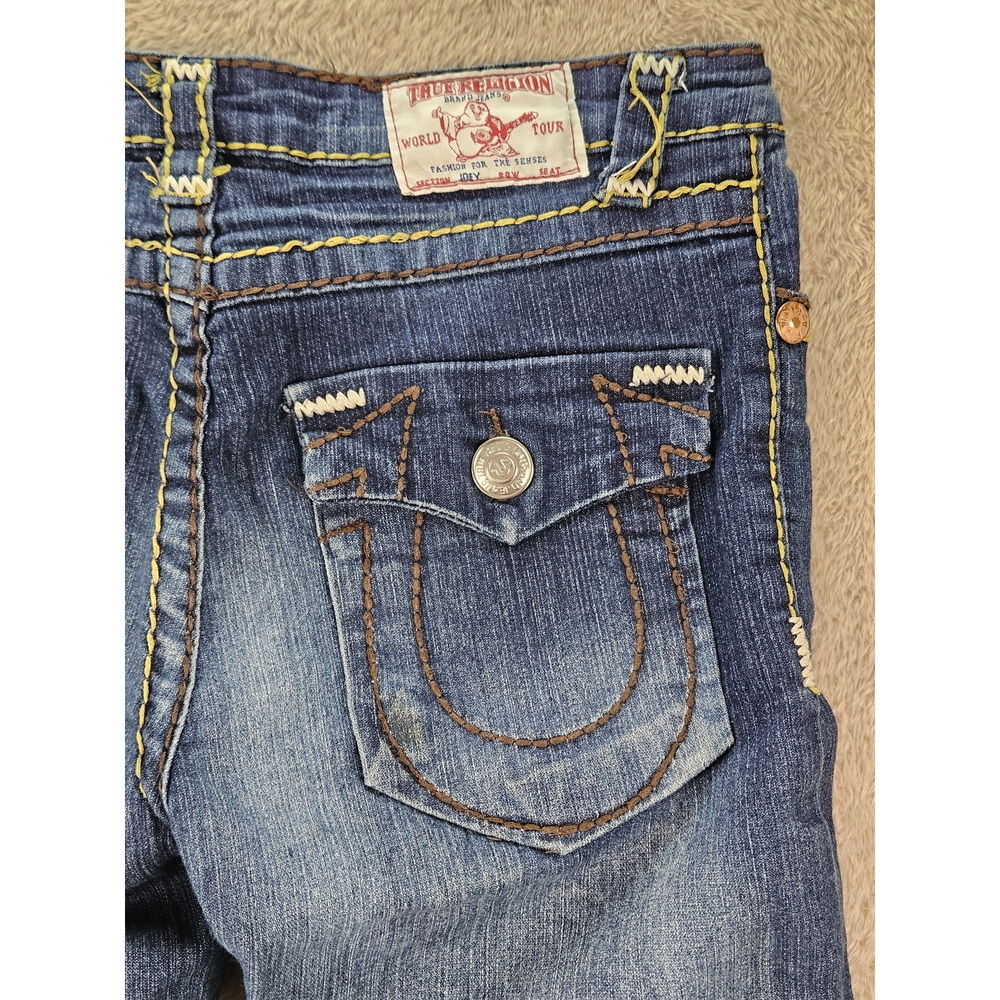 Made in USA True Religion Joey Jeans 100% Cotton Size 28 Flap Back Pockets